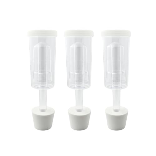 Fastrack 3 Piece Airlock for Fermentation Hydrolocks for Fermenting Wine and Beer with Drilled Rubber Stopper Durable Carboy Bung with transparent