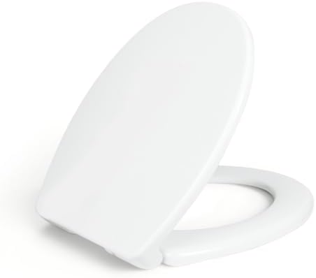 LUXE TS1008E Slow Close Elongated Comfort Fit Toilet Seat, White
