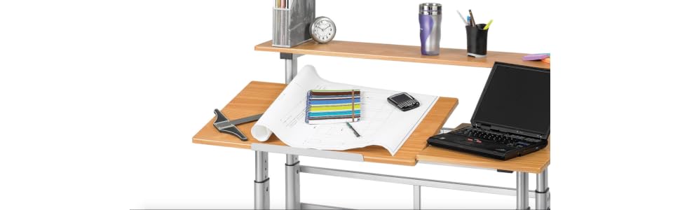 drafting table, split level drafting table, height adjustable table, height adjustable split level