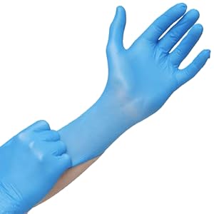 Nitrile material excellent strength strachable durable flexible glove fit all size