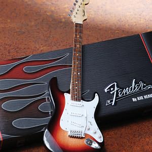 axe heaven, axe heaven guitars, mini guitars, axe heave mini guitars, sunburst fender, stratocaster