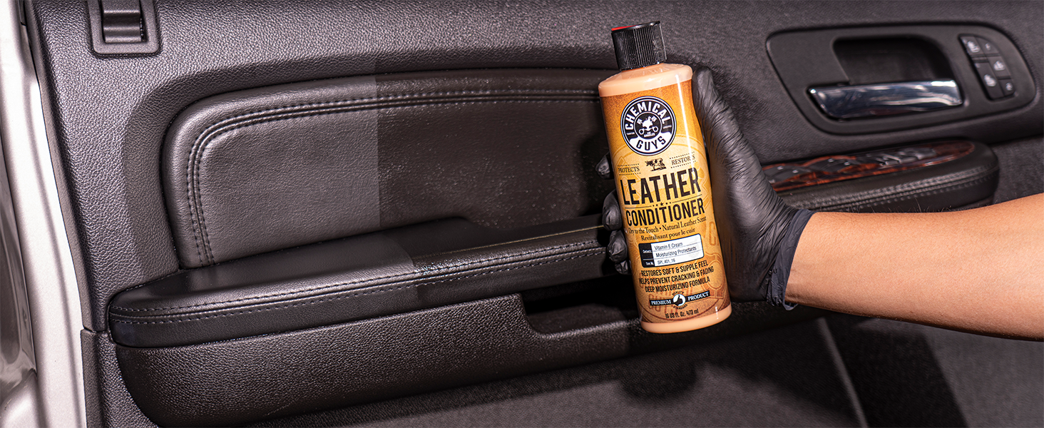 Car interior kit with total cleaner and leather conditioner for seats, dashboards, and panels.