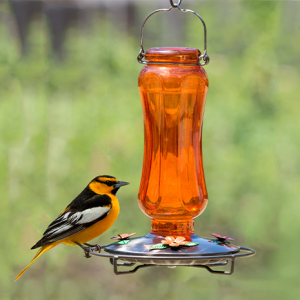 Perky-Pet Carnival Glass Vintage Oriole Feeder