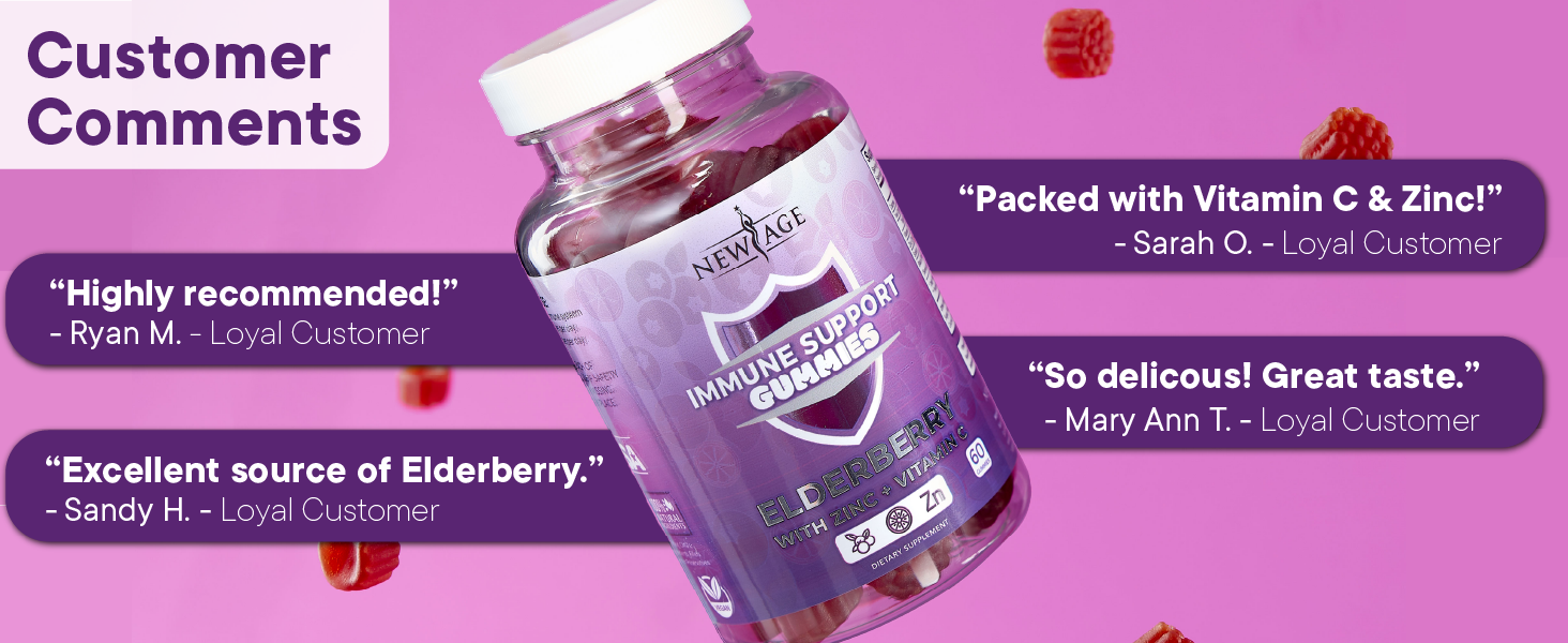 immune support gummies elderberry zinc vitamin c health family antioxidants