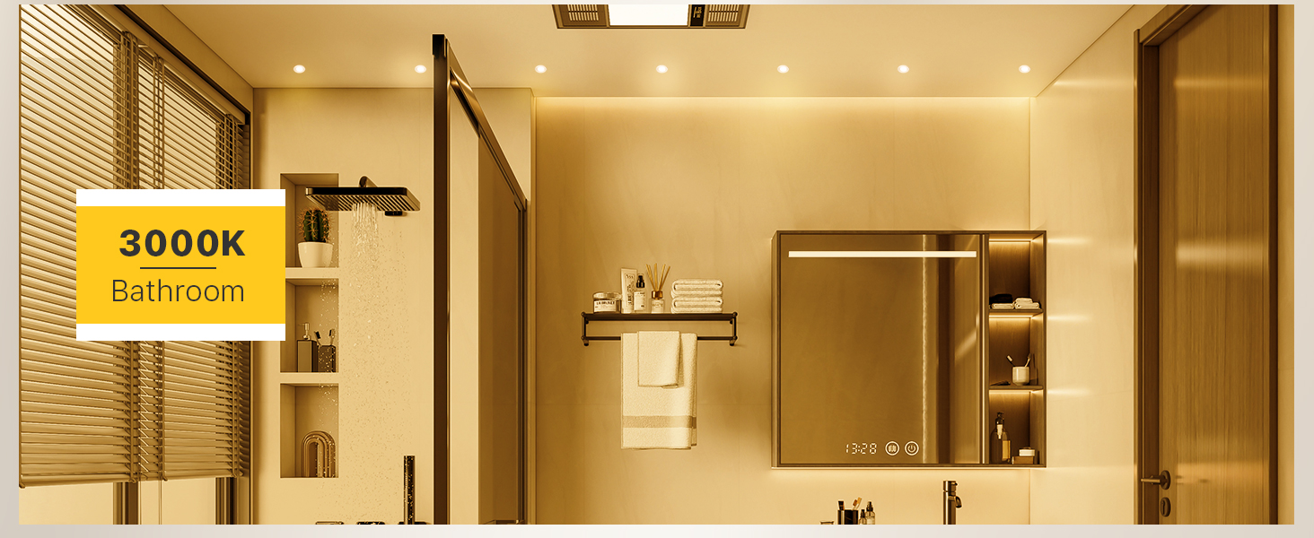 Bathroom recessed lighting 3000K