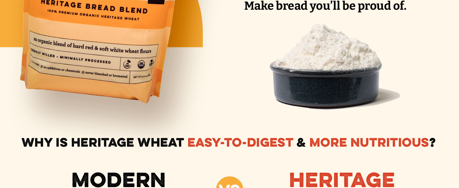 Heritage wheat bread flour - easy to digest and good for gluten sensitivity