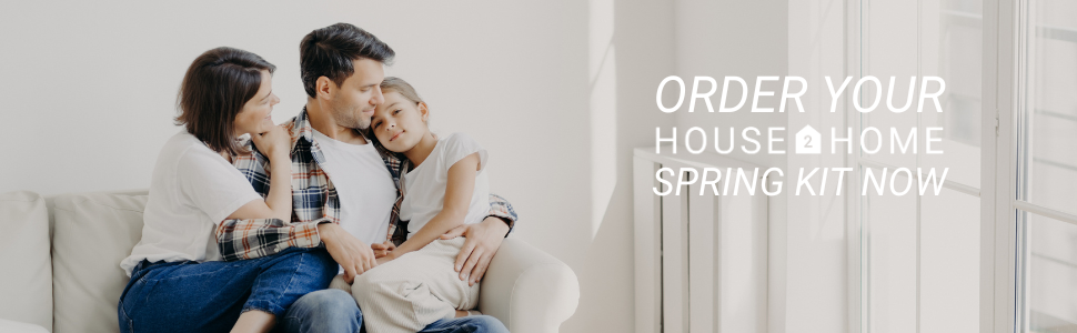Family relaxing on sofa showing comfort and durability with House2Home spring kit installed