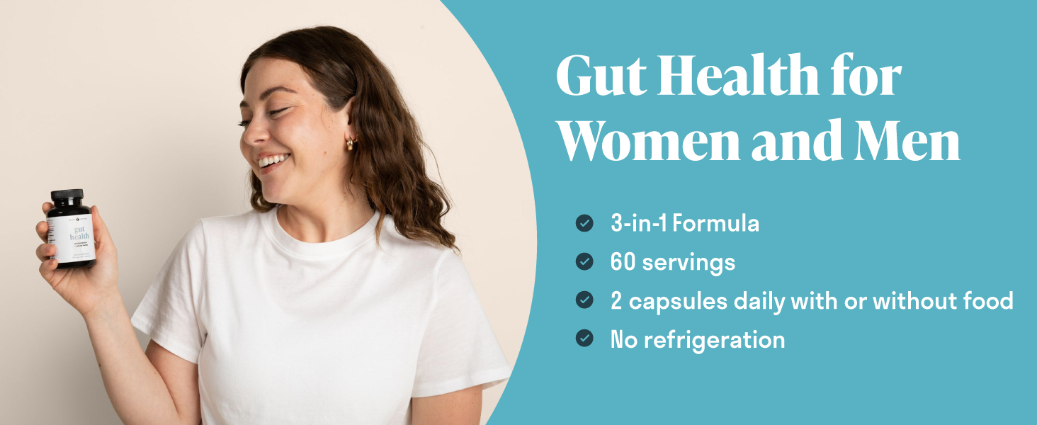 gut health for women, gut health for men, 3-in-1 formula, gut health daily, with or without food