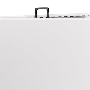 commercial grade white plastic folding table with carrying handle