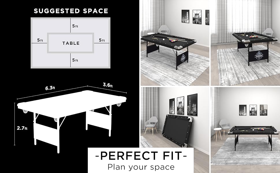 Trueshot Folding Billiard Table - Space Saving