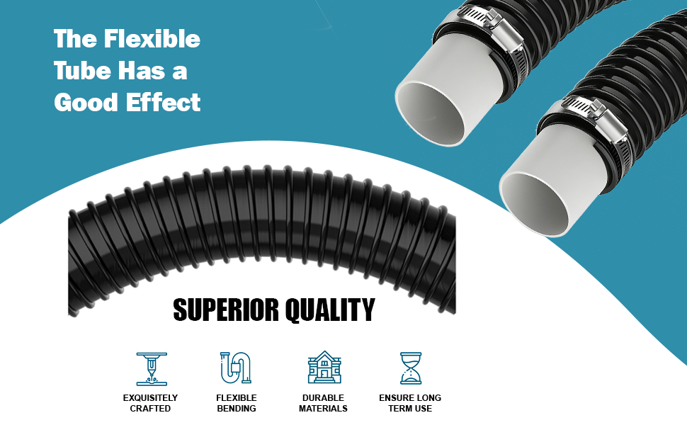 Central Vacuum Hose Fits 2-Inch Indoor Vacuum Tube, Compatible with OVO Flex Easy Retrofit