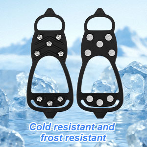 2 Pairs Ice Cleats for Shoes and Boots, 8 Steel Gripper Spikes Non-Slip Traction Cleats, Micro Shoe