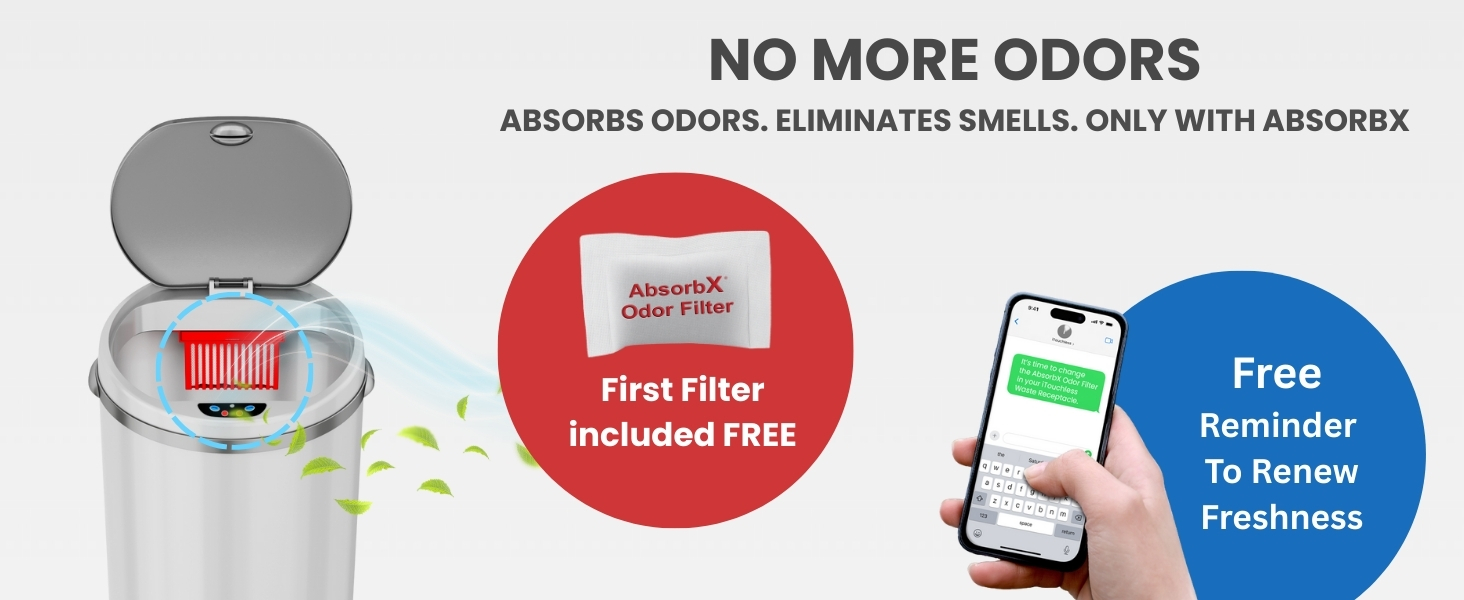 No more odors with AbsorbX filter