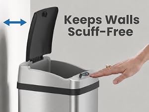 large 13 gallon silver garbage can fits more than simplehuman bucket bins no liner design