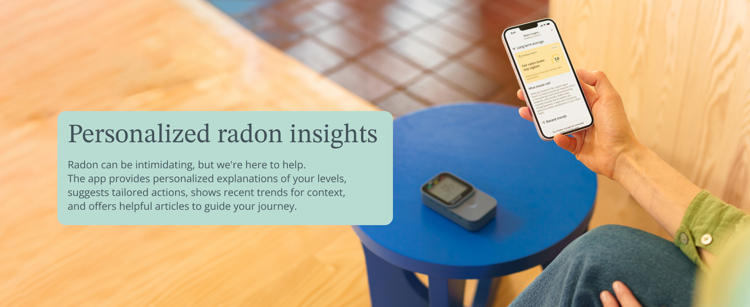 Personalized radon insights, explains your levels, suggets actions and shows recent trends.