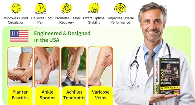 ankle brace foot compression sleeves neuropathy nano socks Plantar Fasciitis Relief