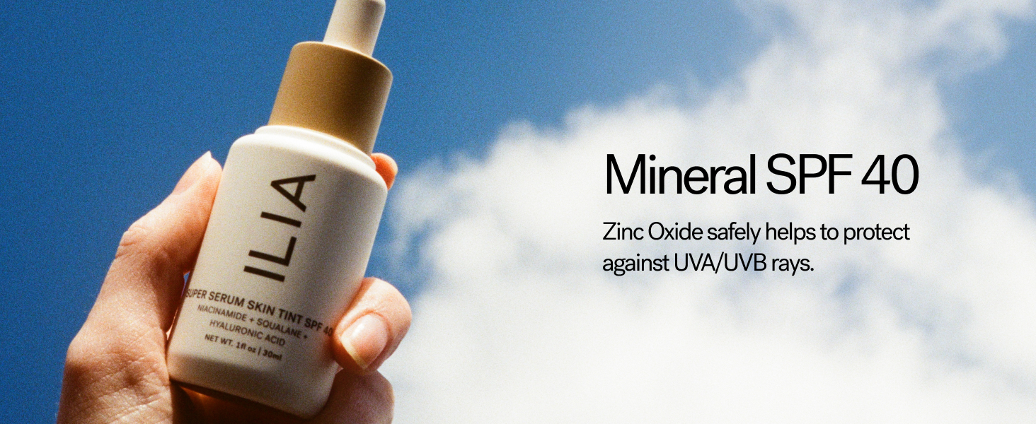 Mineral SPF 40: zinc oxide safely helps to protect against UVA/UVB rays.