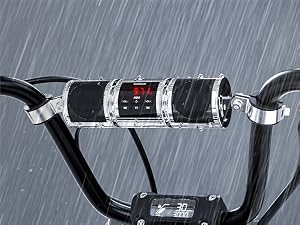 IP56 waterproof Bluetooth motorcycle speakers keep your music playing through unexpected rain.