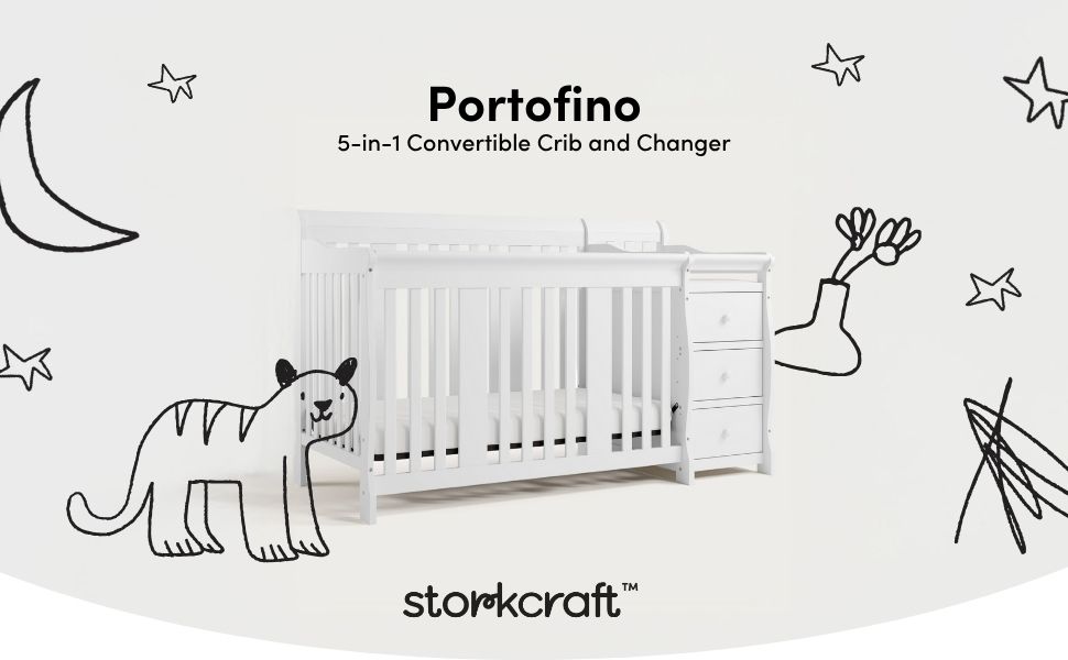 Storkcraft Convertible crib changing table diaper baby nursery bebe cuna delta chilren babyletto