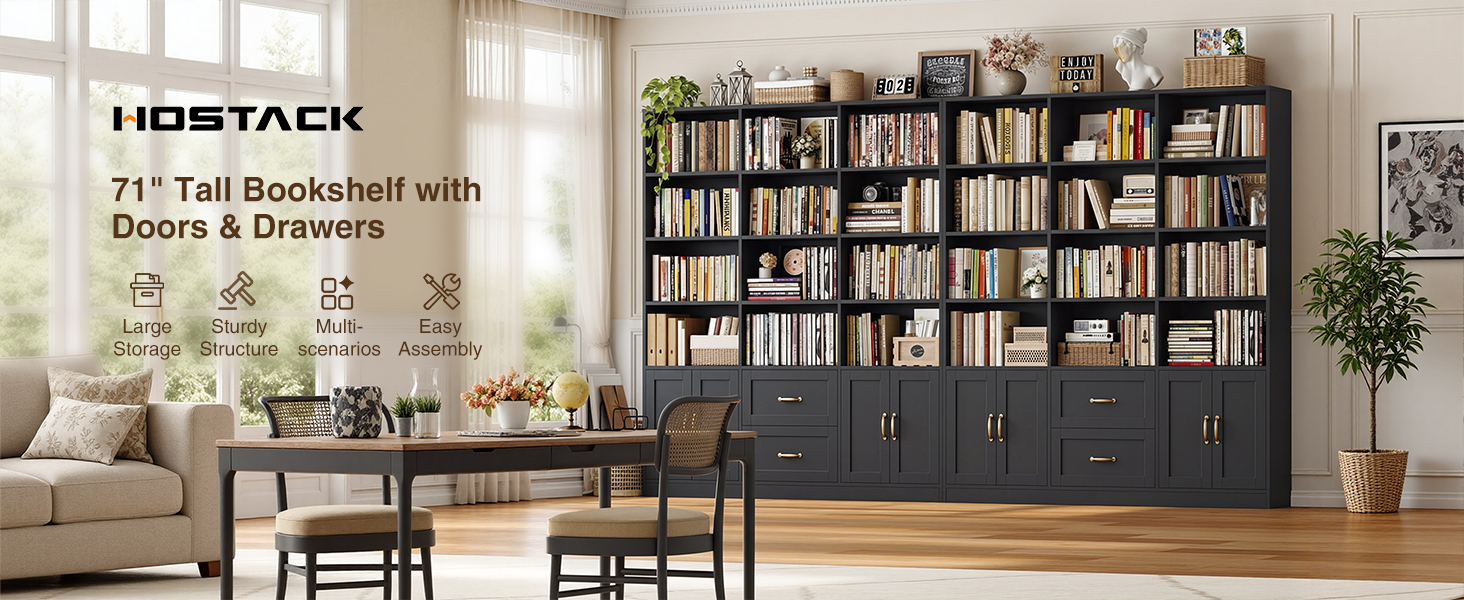HOSTACK Bookshelf with Doors