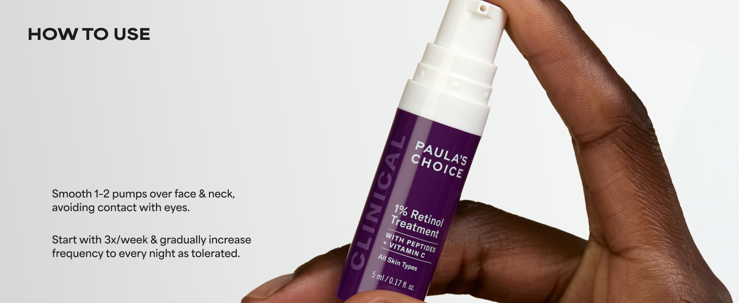 1% retinol treatment travel size paulas choice face serum skin care anti aging fine lines wrinkles