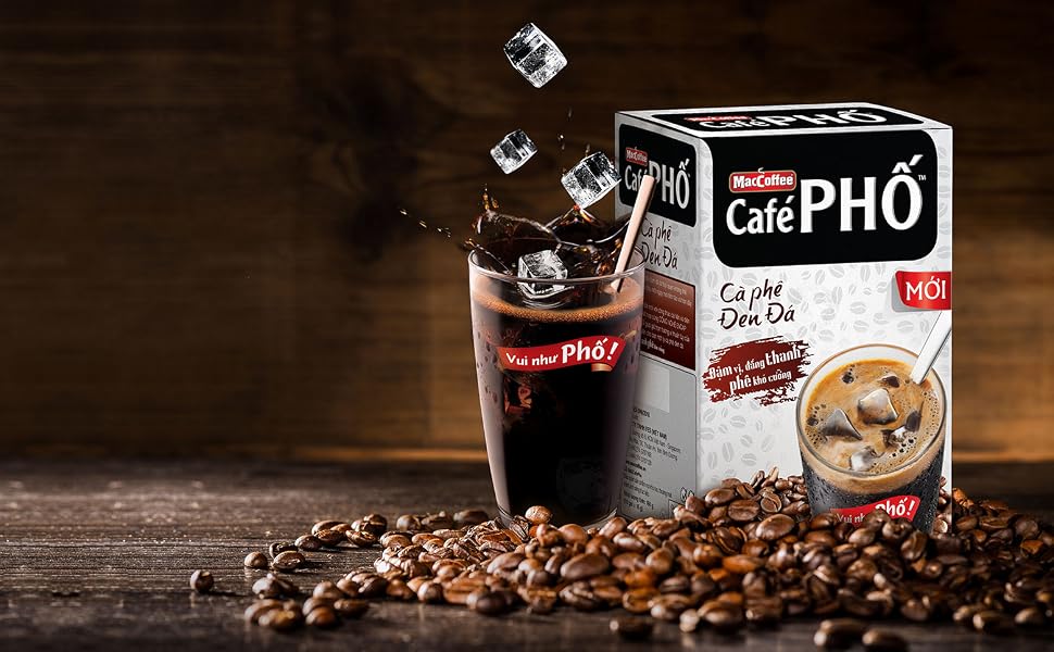Cafe Pho Vietnamese instant iced milk and black coffee