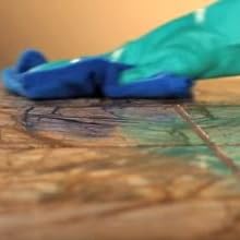 clean surface and remove wax and residue