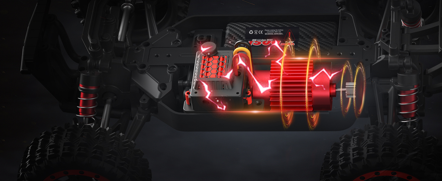 Powerful 2847 brushless motor: High quality, top speed, ultra-long lifespan.​​