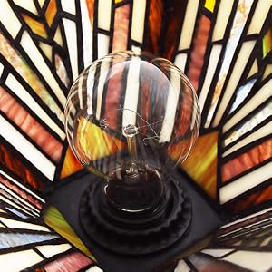 tiffany floor lamp torchiere light stained glass