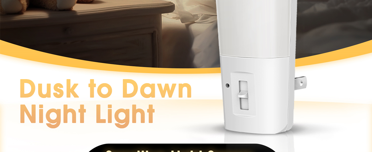 Night light with dusk to dawn light sensor