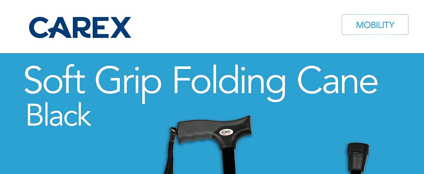 Soft Grip Folding Cane Black