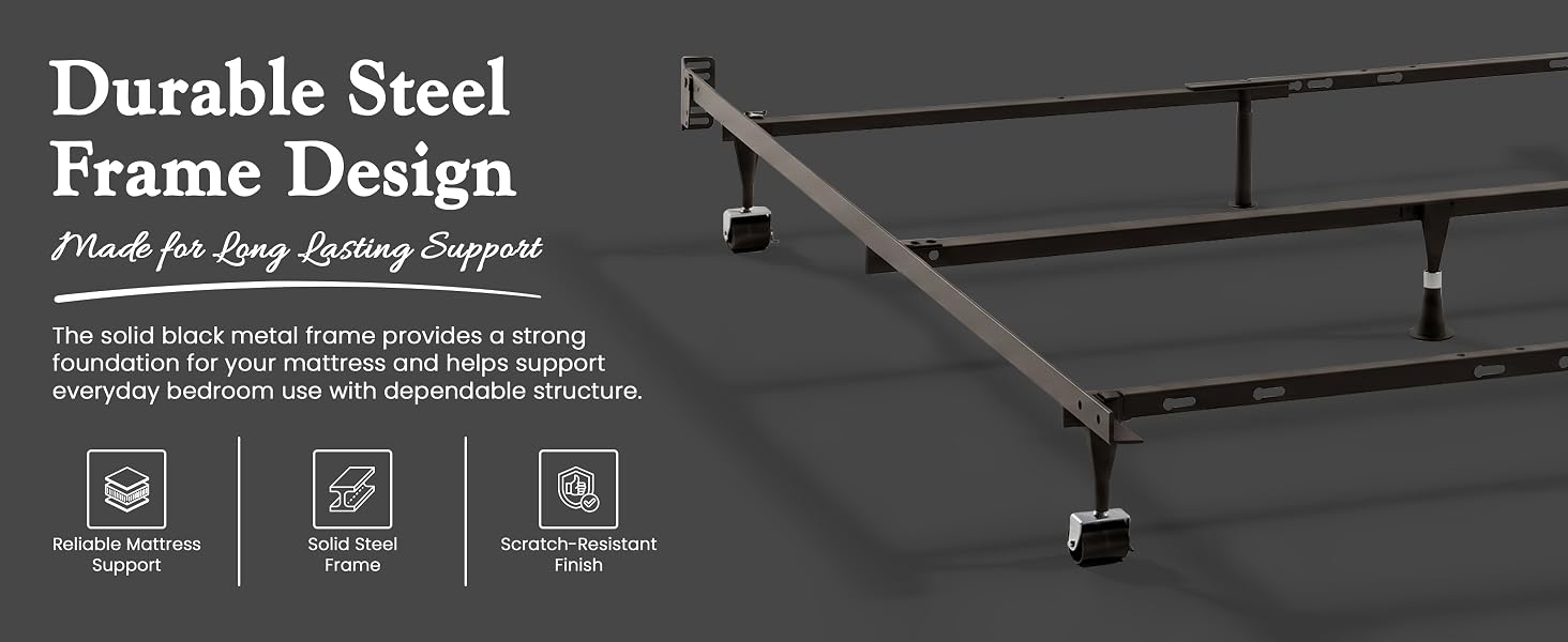 7-Leg Heavy Duty Metal Bed Frame