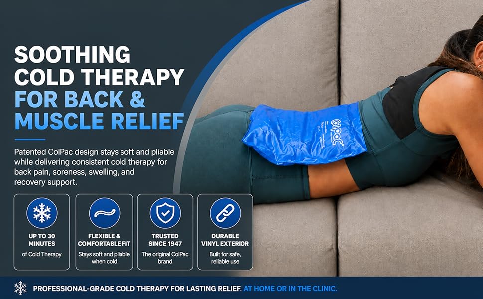 Oversized cold therapy ice pack for swelling sprains bruises muscle and joint recovery