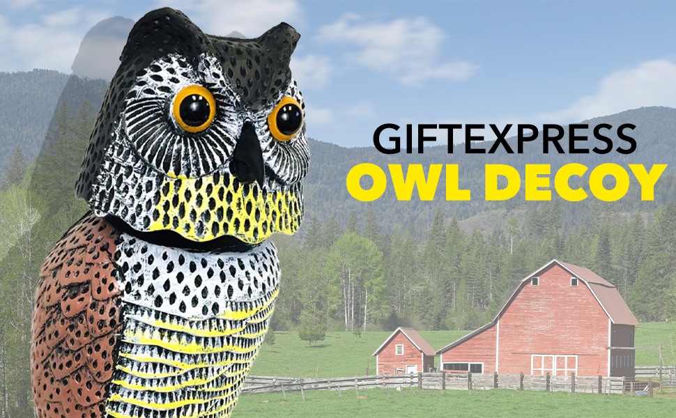 giftexpress owl decoy outdoor fake scare crow for yard garden and patio