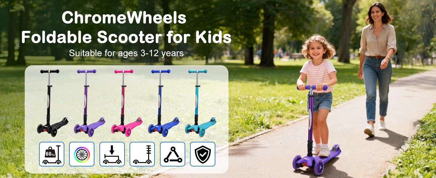 ChromeWheels Foldable Scooters for Kids