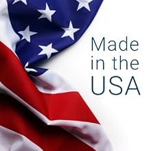 Made in the USA with an american flag.