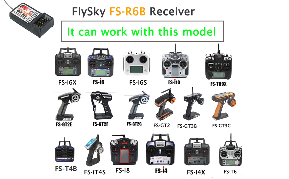 FlySky FS FS-R6B 2.4G 6 Channel Receiver
