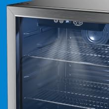 An empty Beverage Cooler with Super Bright LED Lights Inside