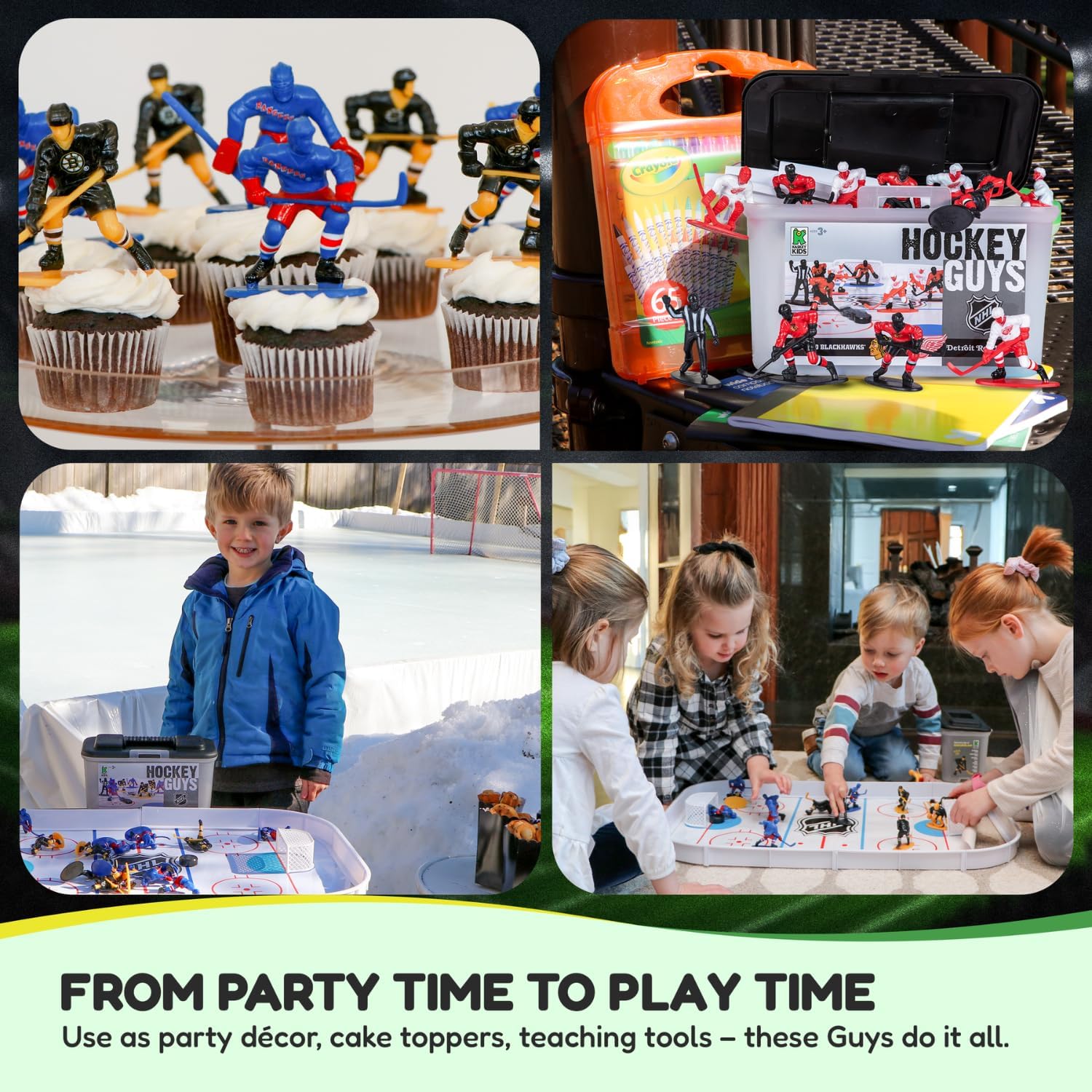 Kaskey Kids NHL Hockey Guys, Blackhawks vs. Red Wings, 27 Pieces in Each Set, Includes 2 Teams and Travel Storage Case