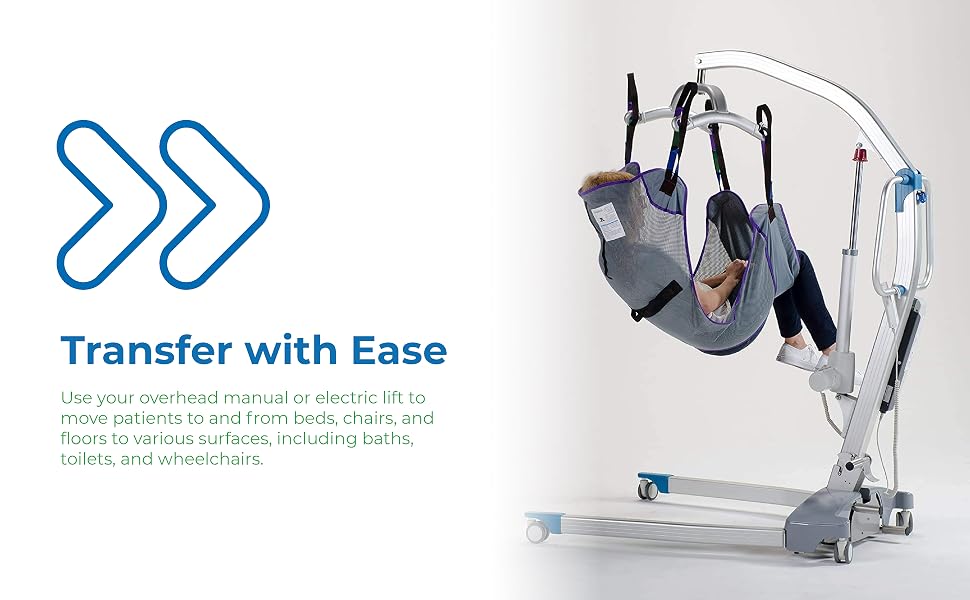 Patient Aid Mesh Full Body Sling - Transfer with Ease