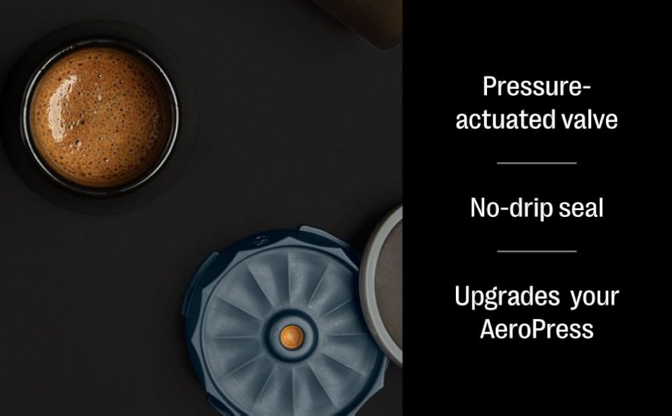 Prismo has a pressure-actuated valve and no-drip seal so you can upgrade your AeorPress