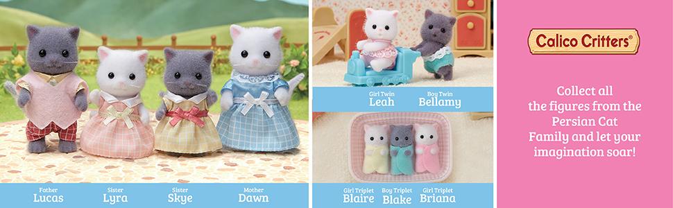 Miniatures; Doll Family; Gift Set; Calico Critters; Cat Family; animal figure; cat toys; cat figures