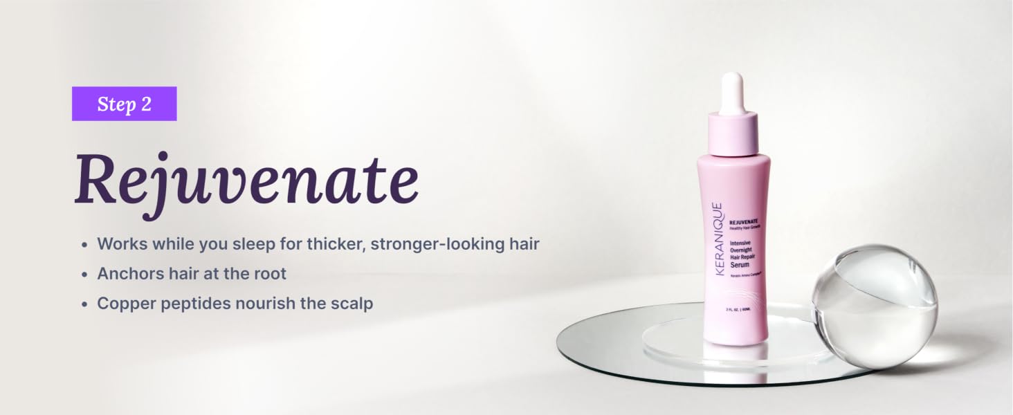 Keranique Intensive overnight hair repair serum with keratin for stronger, thicker hair growth