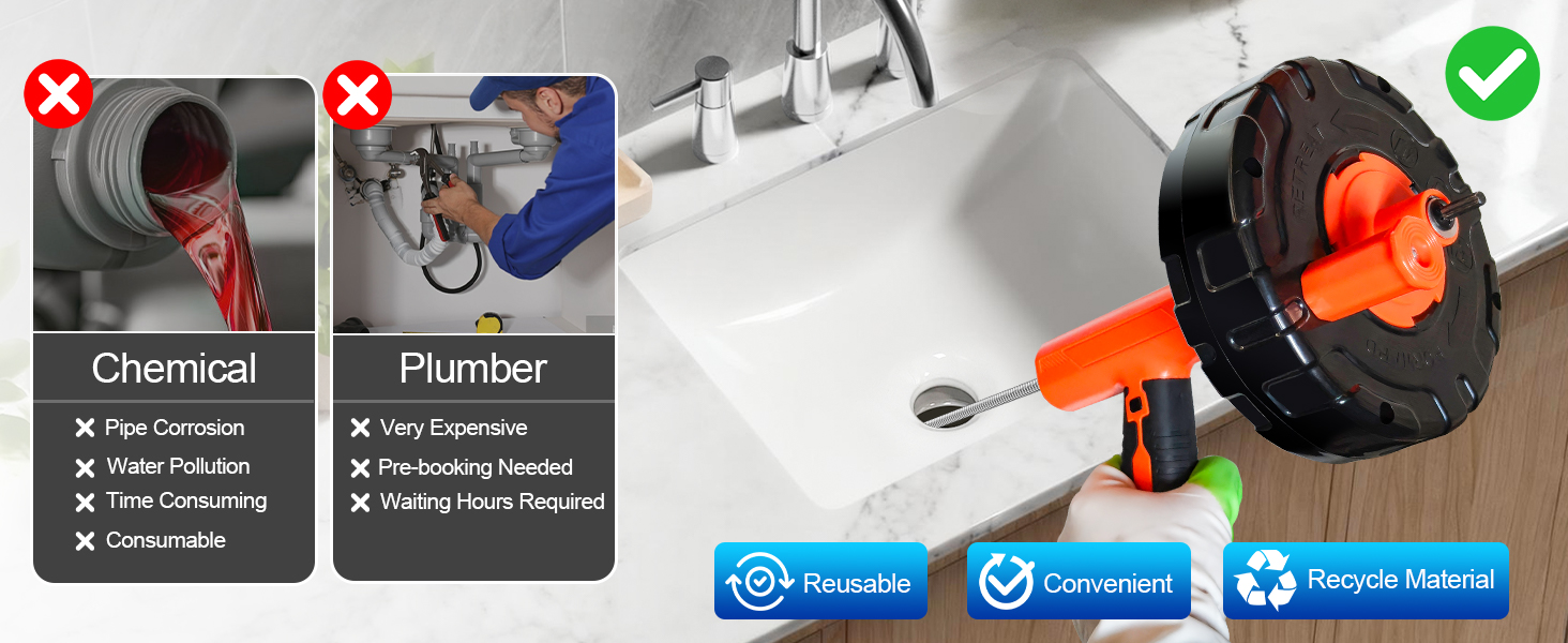 shower snake hair drain clog remover