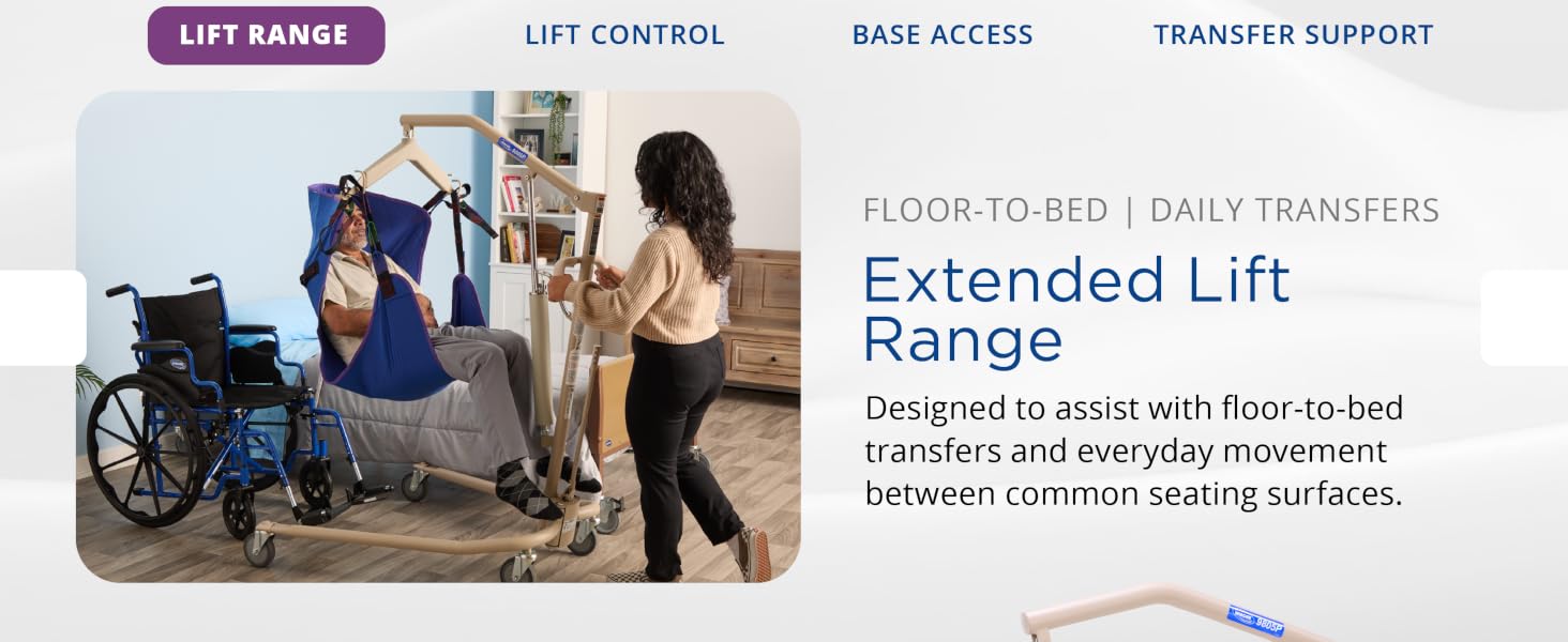 Invacare Hydraulic Patient Lift, Lightweight Transfer Lift Chair with 450 lb