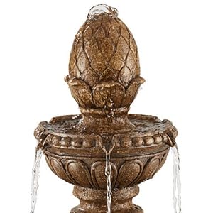 Sag Harbor 66" High Stone 4-Tier LED Outdoor Floor Fountain