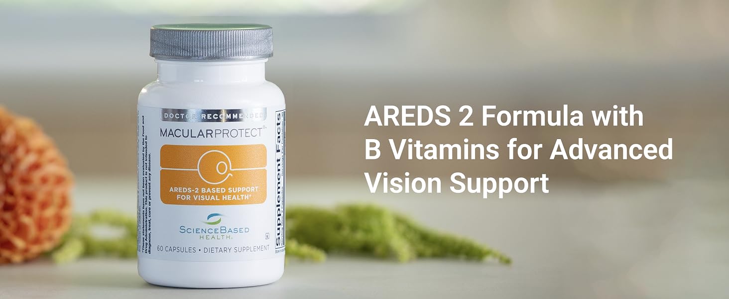 MacularProtect AREDS 2 formula with B vitamins for advanced macular health and vision support.