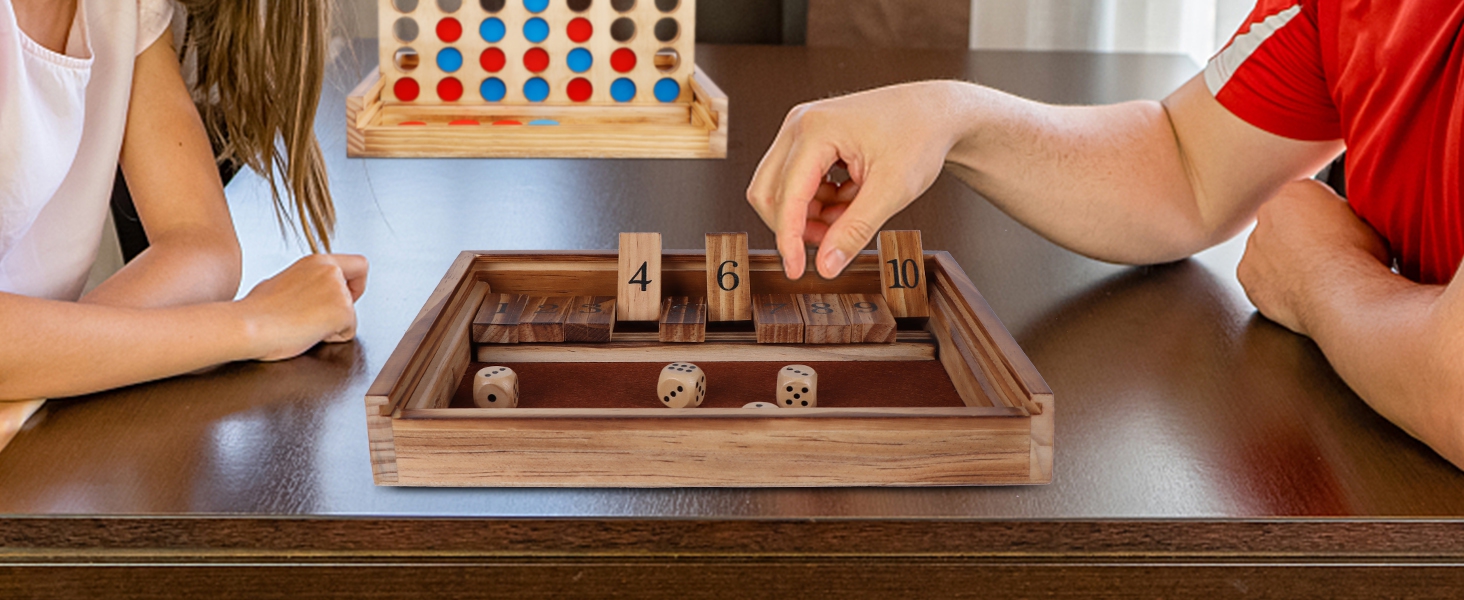 Shut The Box 4 in a Row Tables Game Set