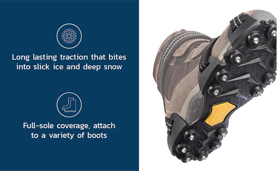 anti-slip boot carrier cleat, coverage crampons footwear full-sole, grips heavy-duty hiking ice