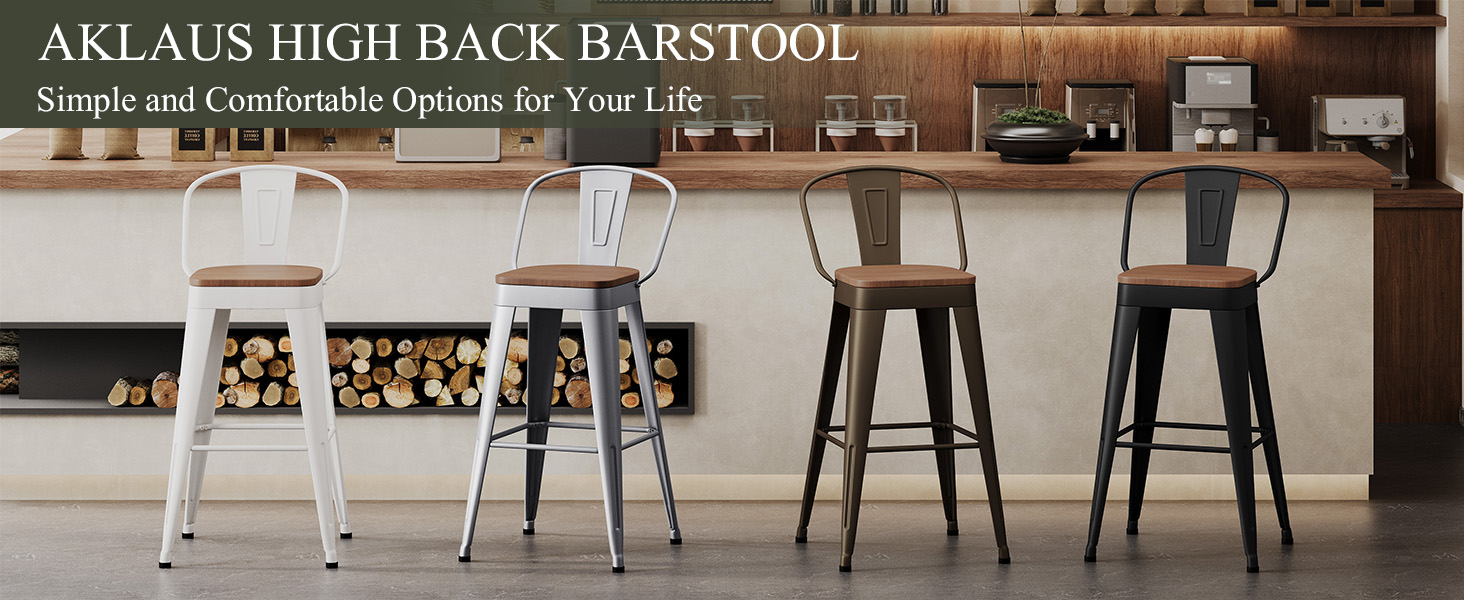 Metal bar stools set of 4